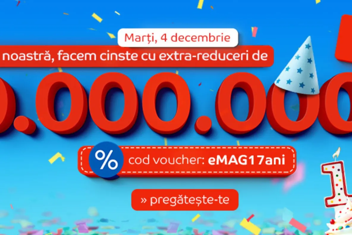 eMAG baga in sperieti pe toata lumea cu anuntul asta: „Facem cinste!”. Cati ani implineste magazinul