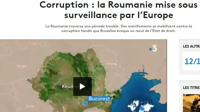 France 3: România, sub supraveghere europeană din cauza corupției! VIDEO