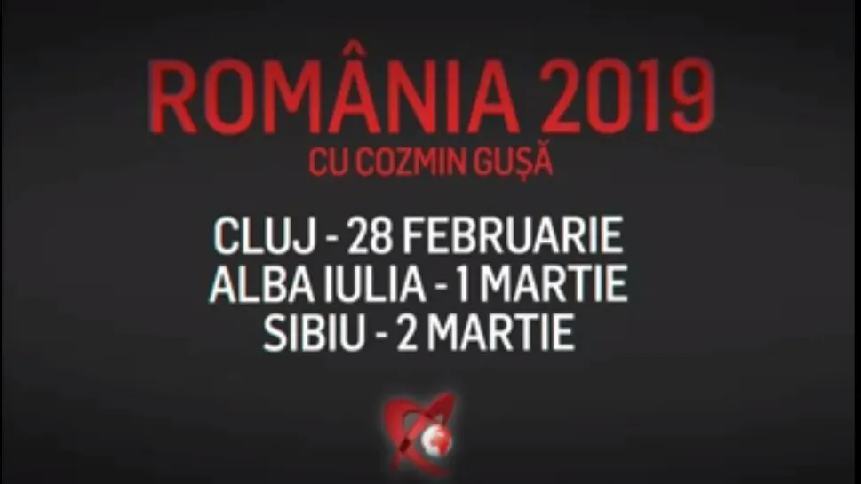 Program România 2019, cu Cozmin Gușă: 1 martie - Alba Iulia, 2 martie - Sibiu