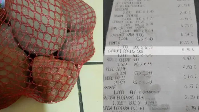 Ce a găsit un român într-un sac de cartofi cumpărat de la supermarket. VIDEO