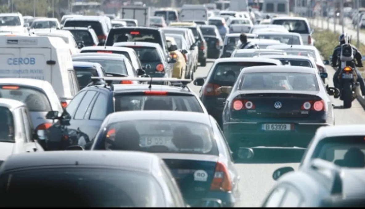 Aglomeraţie pe DN1 pe drumul spre Capitală