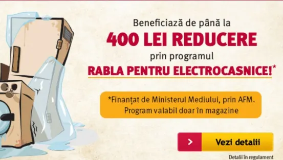 Altex - Programul Rabla pentru electrocasnice. Primesti 400 de lei