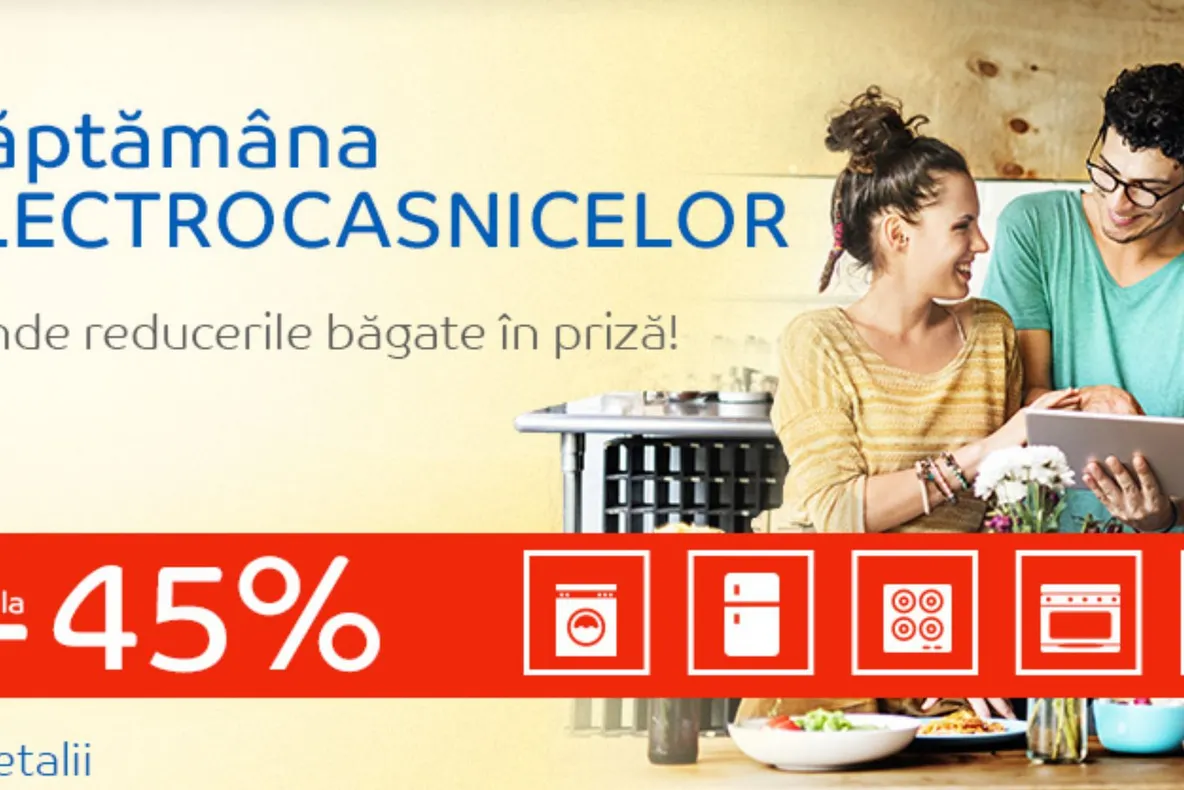 eMAG Saptamana electrocasnicelor - Oferte foarte bune la electrocasnice Arctic si Beko