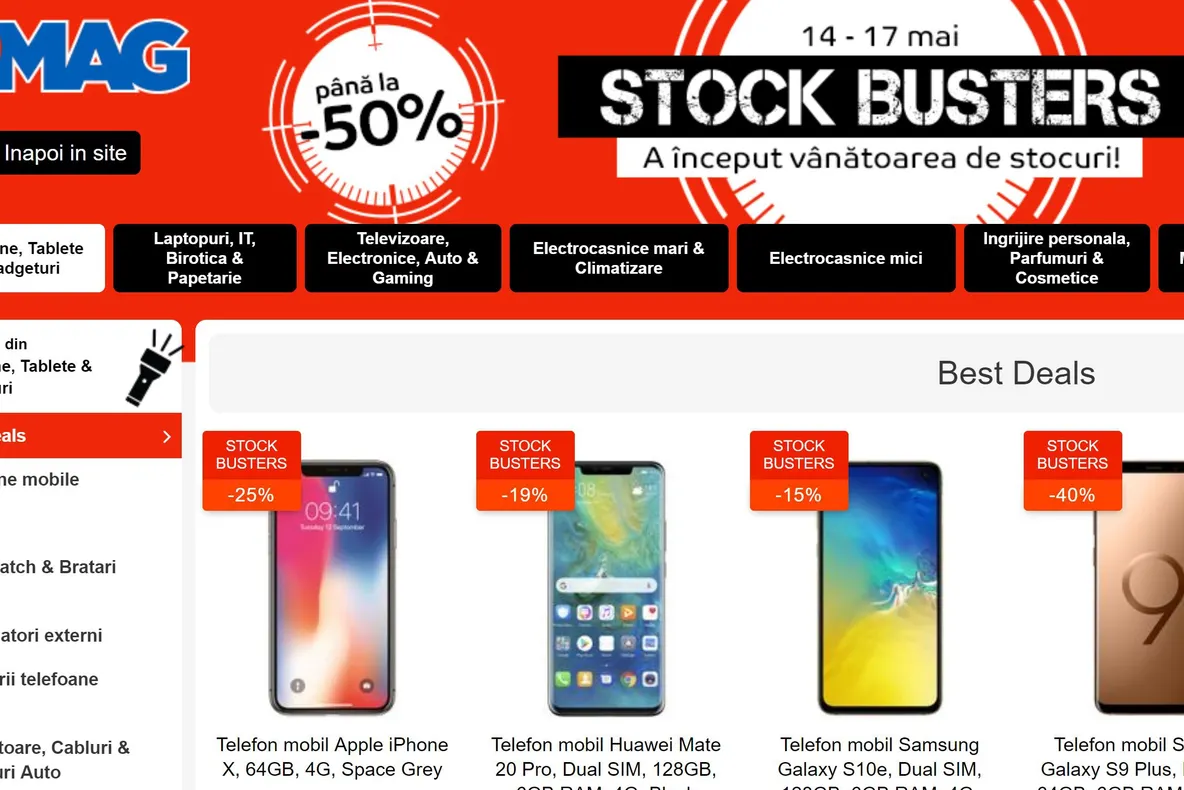 eMAG Stock Busters - Cea mai mare promotie de reduceri din acest an