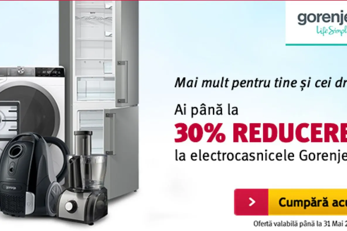 Altex - Reduceri de pana la 30% pentru electrocasnicele Gorenje