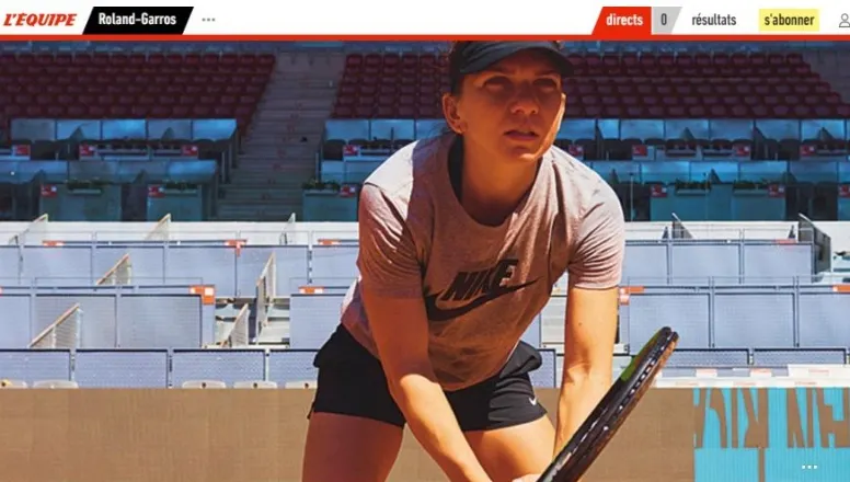 Simona Halep, reportaj în prestigiosul L’Equipe: "La antrenament cu atleta completă"