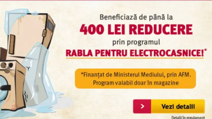 Altex - Programul Rabla pentru electrocasnice. Primesti 400 de lei