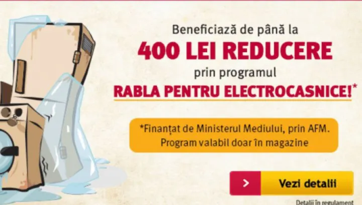 Altex - Programul Rabla pentru electrocasnice. Primesti 400 de lei
