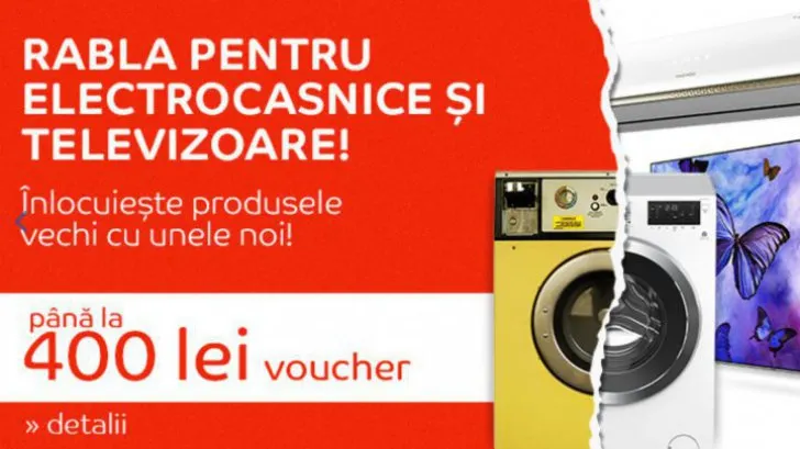 eMAG - Ultimele ore ale programului Rabla prin care poti obtine vouchere de 400 de lei