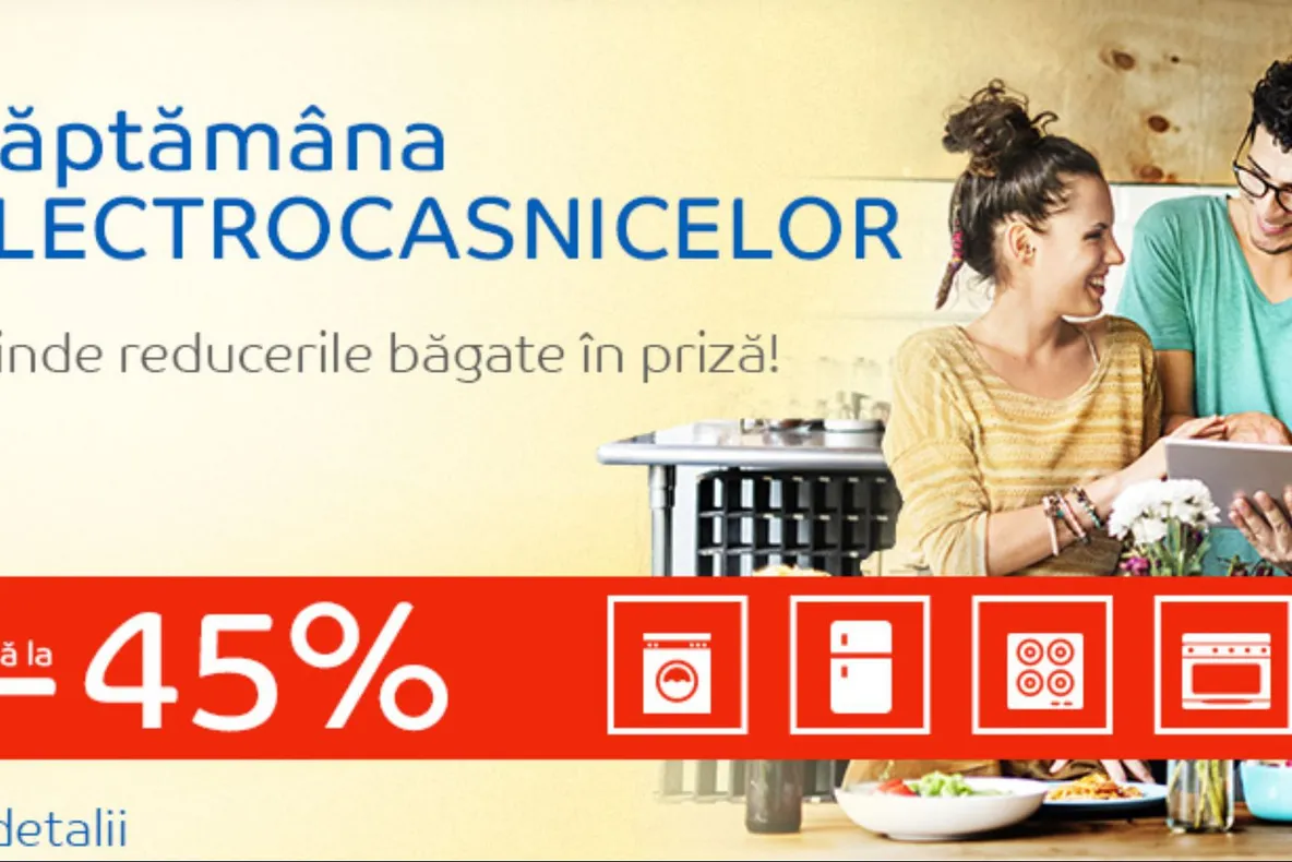 eMAG Saptamana electrocasnicelor - Reduceri de pana la 45% pentru o multime de produse