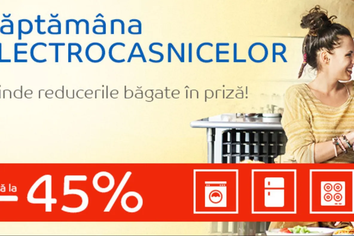 eMAG Saptamana electrocasnicelor - Reduceri de pana la 45% pentru o multime de produse