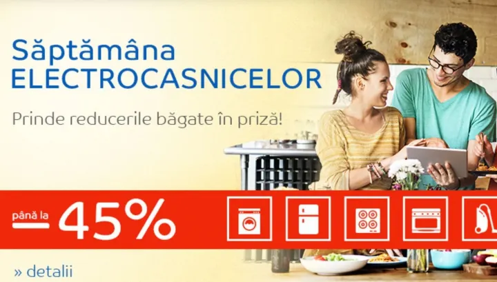 eMAG Saptamana electrocasnicelor - Oferte foarte bune la electrocasnice Arctic si Beko
