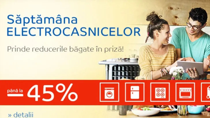 eMAG Saptamana electrocasnicelor - Reduceri de pana la 45% pentru o multime de produse