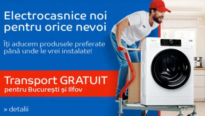 eMAG Electrocasnice noi - Transport gratuit - ce oferte sunt disponibile