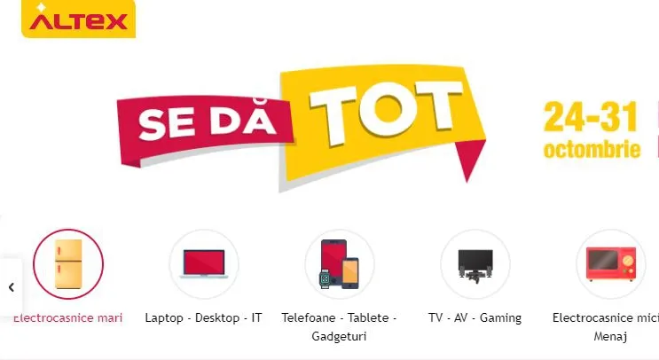 Altex - Promotie cu reduceri 50% - 'Se da tot!'