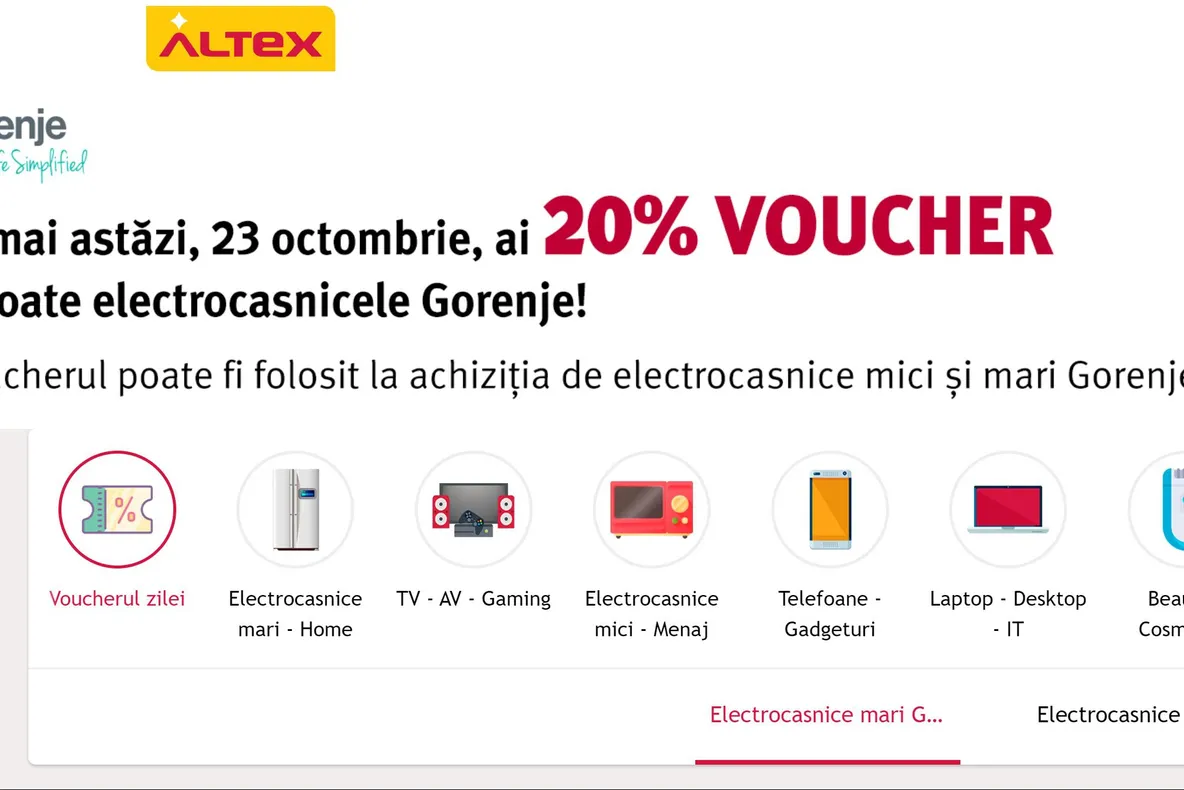Altex - Vouchere valabile doar astazi