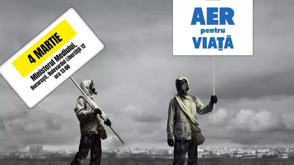 PROTEST la Ministerul Mediului faţă de poluarea din marile oraşe 