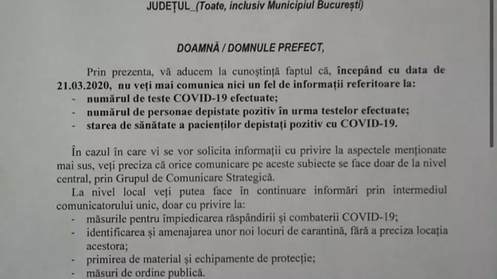 Alte 19 cadre medicale confirmate cu COVID-19 la Spitalul Militar Focșani