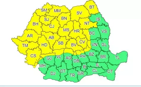 Se strică vremea - Cod galben = Ce zone sunt vizate