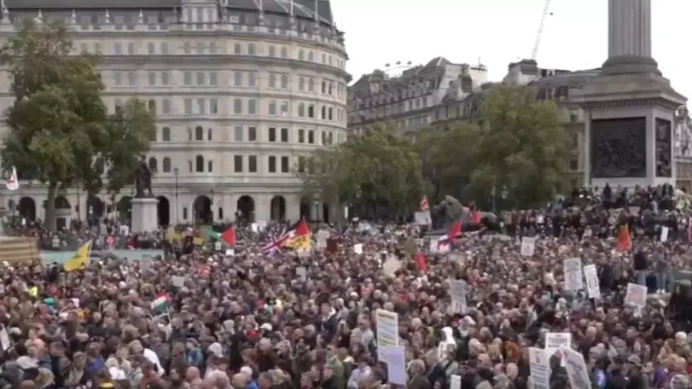 VIDEO Protest masiv în Londra față de măsurile anti-Covid