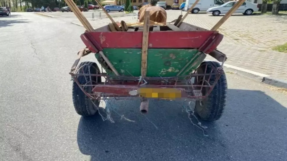 FOTO| Impact violent între o motocicletă și o căruță. Doi tineri răniți