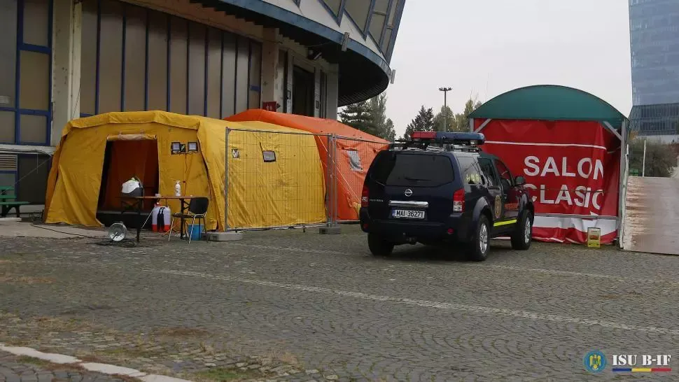 FOTO/ ISU Bucuresti-Ilfov: O nouă bază pentru decontaminarea autospecialelor și personalului care gestionează cazurile de Covid-19, operaționalizată astăzi