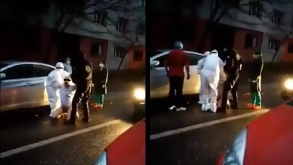VIDEO | Un pacient cu Covid-19 a fugit din spital, dar a fost prins de medici pe stradă