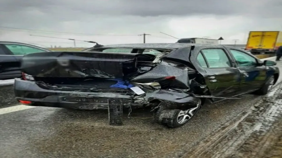 Accidente în lanț pe A1 București-Pitești din cauza carosabilului umed