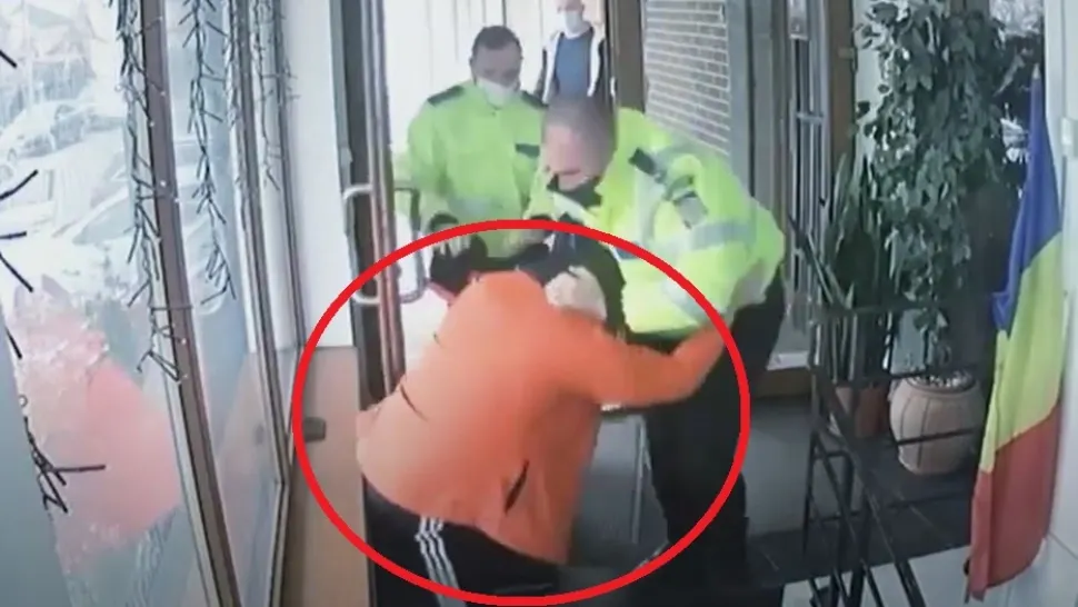 VIDEO - Imagini cu altercația după care a fost reținut tatăl Cătălinei Ponor - Bărbatul s-a bătut cu polițiștii