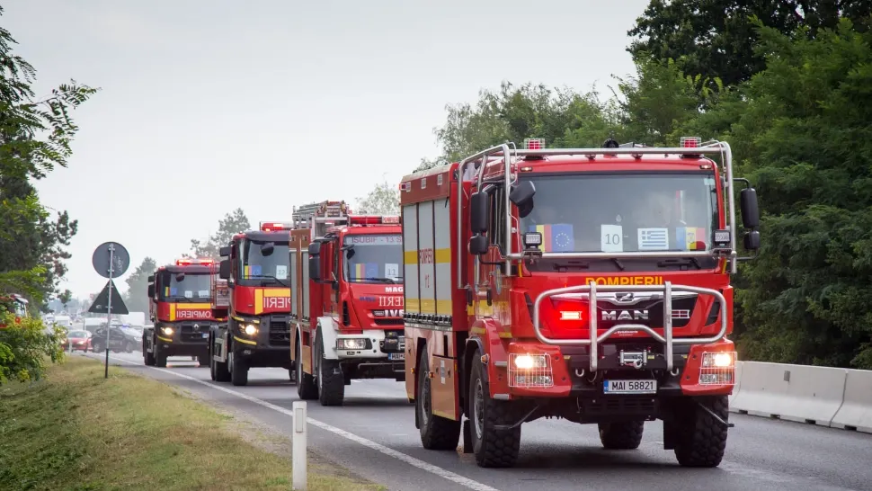 Prima misiune externă a României pentru stingerea incendiilor, în Grecia. Arafat: „108 persoane pleacă. Au mașini de intervenție și mașini de suport”