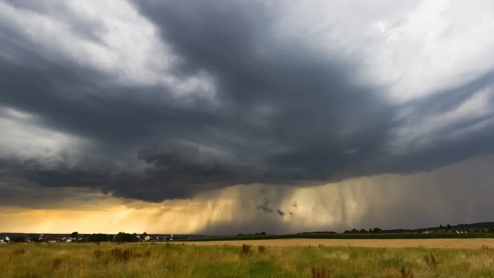 Cod galben de ploi abundente în cinci județe - Harta fenomenelor meteo extreme