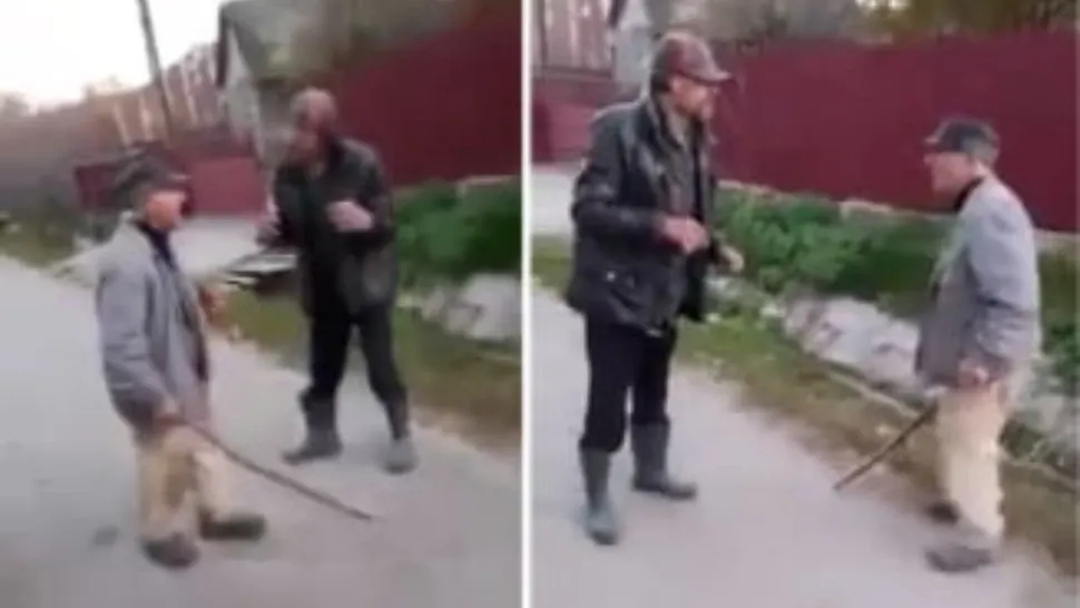 VIDEO | Un bătrân beat, bătut cu parul pe o stradă din Vaslui. Nimeni nu a intervenit