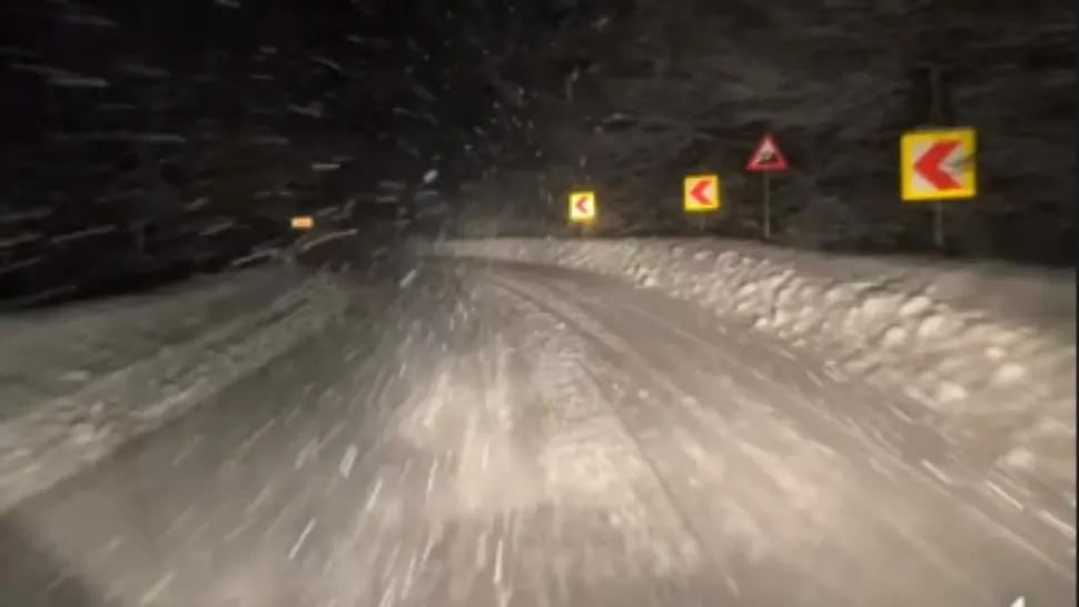 VIDEO | Vremea rea face ravagii. TIR-uri BLOCATE în Pasul Gutâi, din cauza unei avalanşe