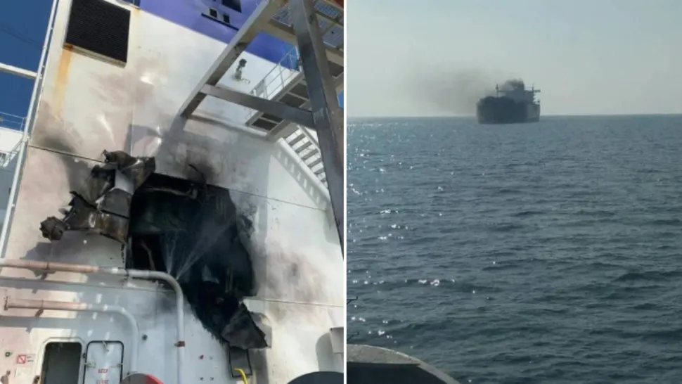 FOTO Navă moldovenească, bombardată pe Marea Neagră. Sursa atacului, incertă