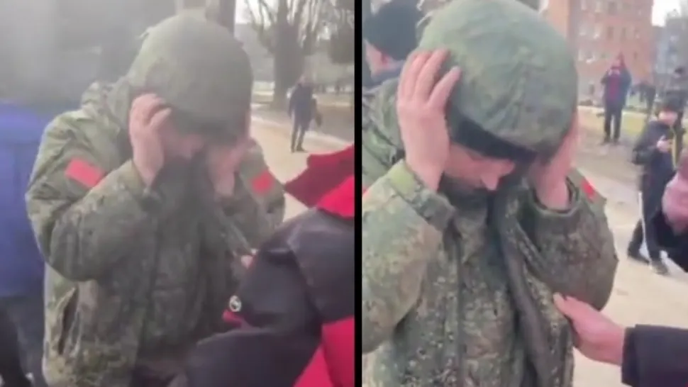 Militar rus, prins și dezarmat de ucraineni - VIDEO