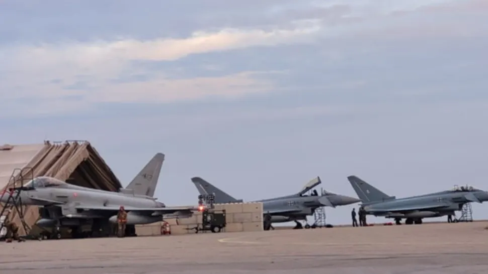 FOTO | Avioane de vânătoare Eurofighter Typhoon din Germania au ajuns la Baza militară Mihail Kogălniceanu