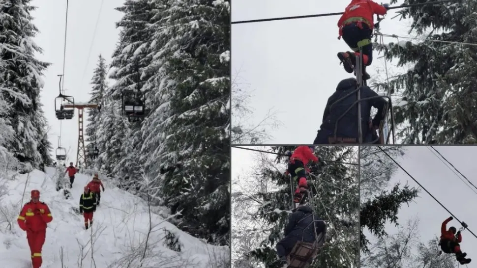 Persoanele blocate în telescaunul din Vatra Dornei au fost recuperate în siguranţă