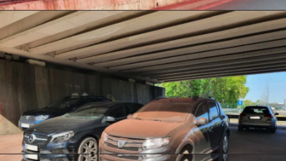 Au vopsit mașinile odată cu balustradele. Anchetă a Poliției, șoferii amendați
