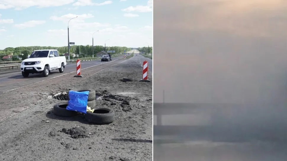 Cel mai important pod al rușilor spre regiunea Herson, lovit de ucraineni FOTO/VIDEO