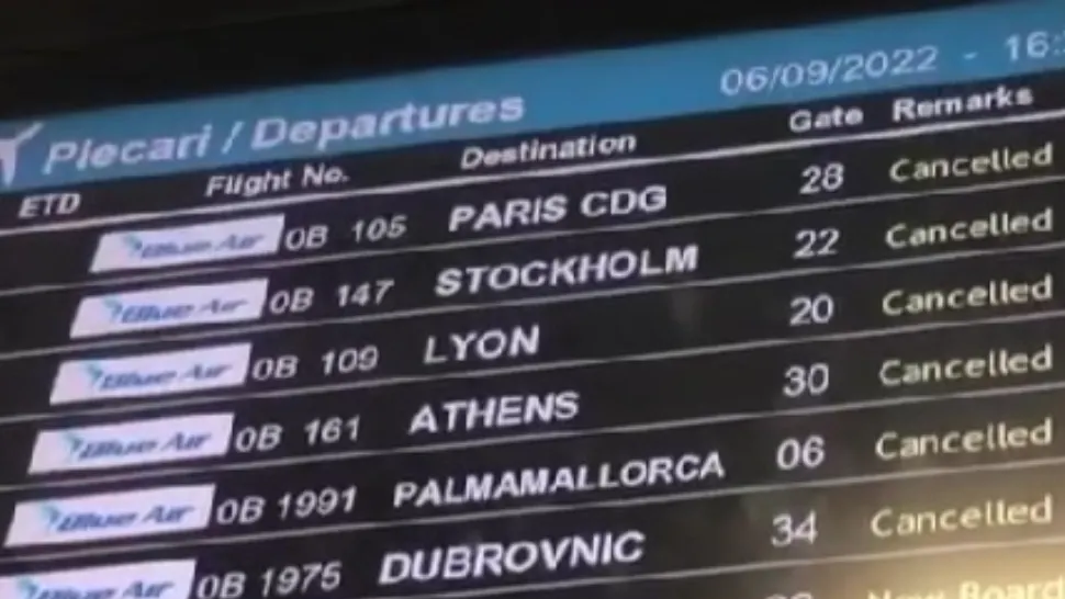 Blue Air are datorii la Compania Aeroporturi! Cum este gestionată situația după ce 3.000 de oameni au avut cursele SUSPENDATE