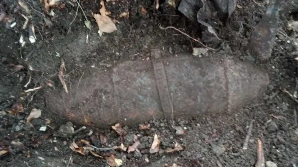 Pericol într-o pădure din Cluj: O bombă din anii 40, găsită întâmplător de doi turiști. Au intervenit pirotehniștii - FOTO