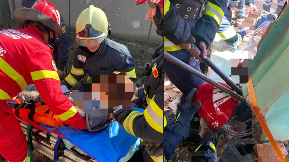 Alertă în județul Teleorman. Un perete s-a prăbușit peste un adolescent de 16 ani