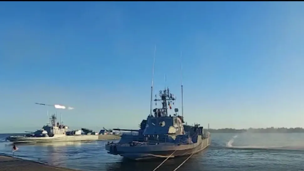 Exercițiu militar pe Dunăre. Mai multe nave au executat trageri cu muniție reală