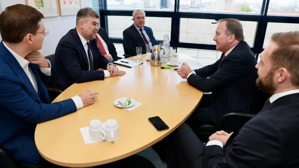 Marcel Ciolacu s-a întâlnit cu fostul premier al Suediei, Stefan Lofven. Discuții importante pe energie 