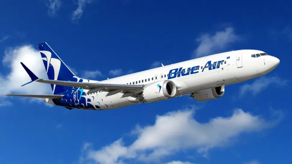 ANAF a pus sechestru pe un avion Blue Air. Compania mai operează doar două aeronave