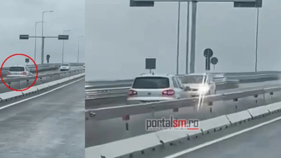 Șofer surprins în timp ce gonea pe contrasens, în Satu Mare - VIDEO