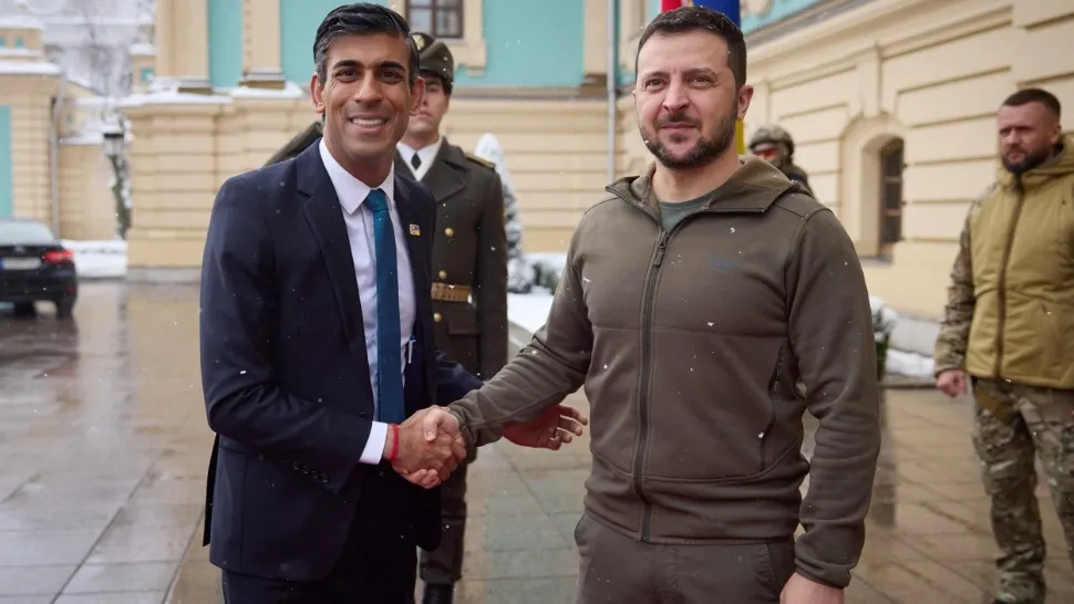 Sunak și Zelenski, față în față - Premierul britanic, prima vizită la Kiev - Ce au discutat despre apărarea aeriană în războiul din Ucraina