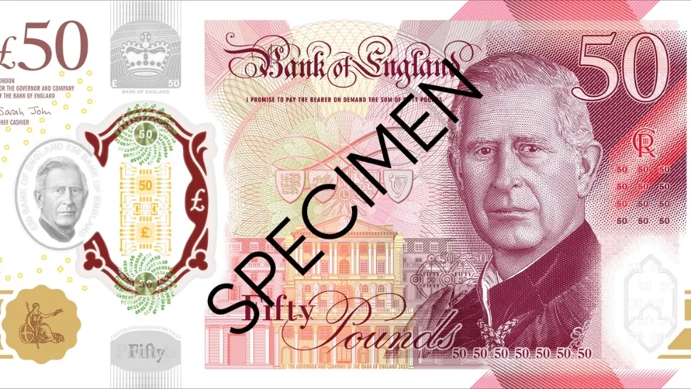 Au apărut noile bancnote britanice cu regele Charles al III-lea - FOTO