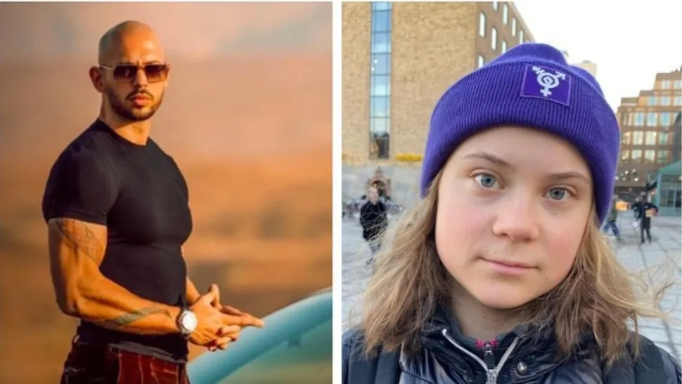 În ce hal l-a umilit Greta Thunberg pe Andrew Tate, cercetat de DIICOT pentru sclavie sexuală