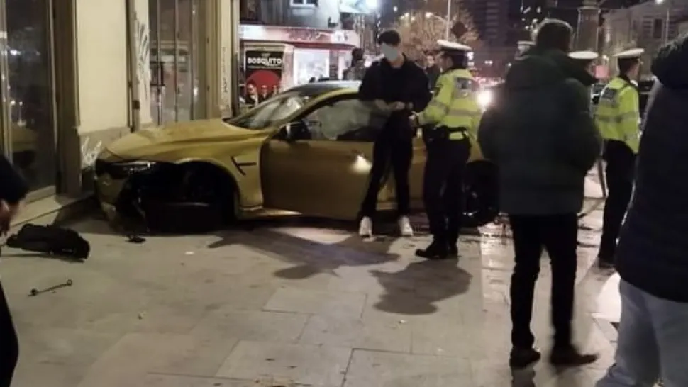 Șofer de BMW, de 22 de ani, la un pas de a omorî un polițist rutier, noaptea, în Capitală - Scene șocante - VIDEO